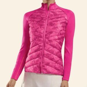 NWOTs G/Fore Skull Killer Quilted hybrid Jacket in Top Dayglo Pink Sz S Golf